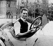 Ralph de Palma mit 115 PS Mercedes Grand-Prix-Rennwagen, 1914.